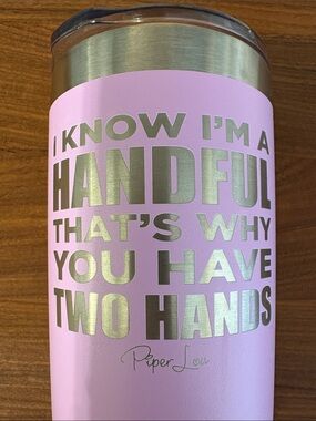 Piper Lou Pink Insulated Tumbler with Metallic Quote and Lid